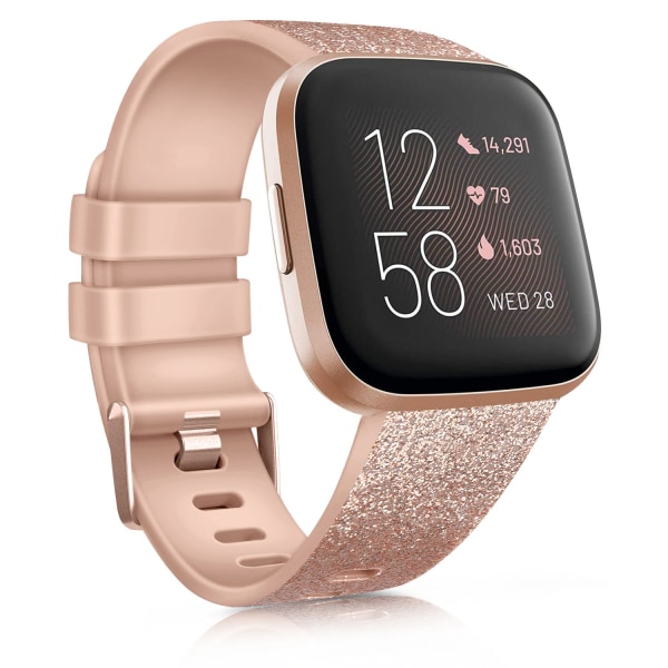 Watch för Fitbit Versa 2 SE-rem Silikon Sportarmband för Fitbit Versa Lite Armband Smartwatch Tillbehör gold size S for versa 2