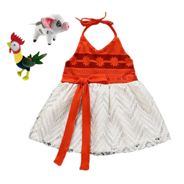 Moana Klänning Kostymer Cosplay Toddler flicka klänningar Anime Film Moana Kostym Halloween Kostymer Presenter till flickor Klänning för flickor A-2 7-8T(140)