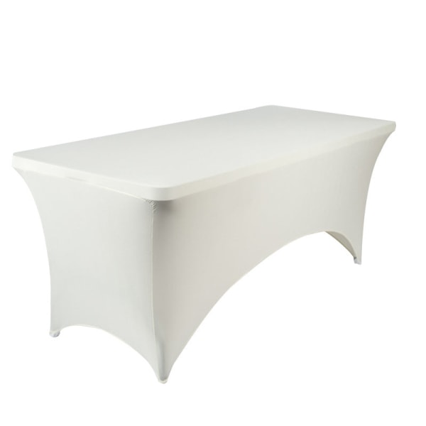 Elastisk Bröllopsmiddagsdekor Rektangulär Spandex Duk Stretch Bordsöverdrag Elegant Fest 4 6 FT Beige 183x76x76cm