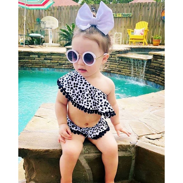 Baddräkt Barn Delad Bikini Ko Delad Badkläder Swimwear 90cm