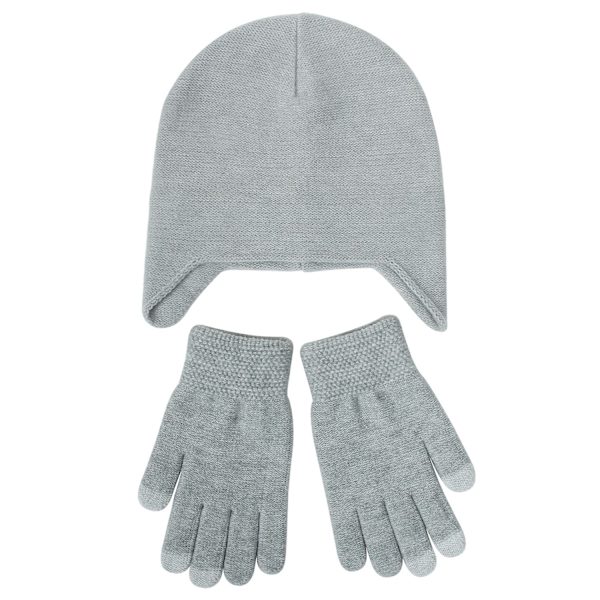 Ulkoilupipo ja käsineet, kaksiosainen setti, naisten fleece, korvien suojapipo ja käsinesetti #6 dark gray