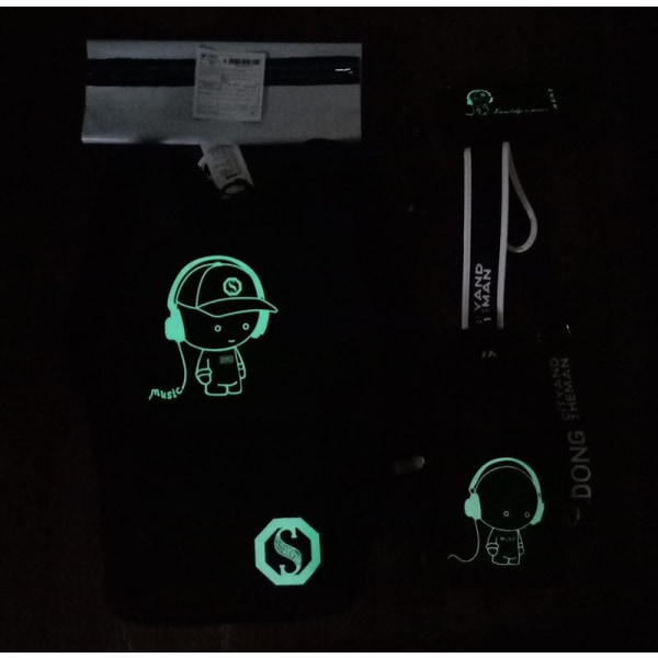 Anime Självlysande Oxford Skolryggsäck Dagväska Axelväska Under 15,6 tum med USB-laddningsport och Lås Skolväska för Pojkar Flickor E large size 1 piece