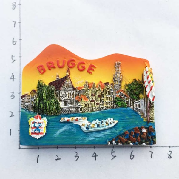 Belgien Gent Landmärke Byggnad kylskåpsmagneter Turistsouvenir Målade Magnetiska Kylskåpsdekaler Samlingsdekoration Brugge 1
