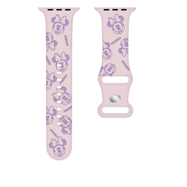 Klockarmband för Apple Watch iWatch 42/44/45/49mm Minnie Rosa Lila