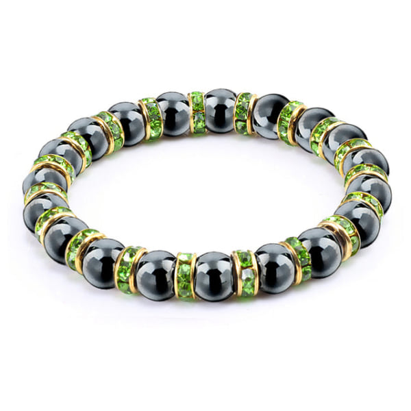 Naturlige hæmatitperlearmbånd til mænd Uden magnetisk sundhedsbeskyttelse Dame Smykker Charm Krystalsten Stretch Armbånd Bangle AB Gold