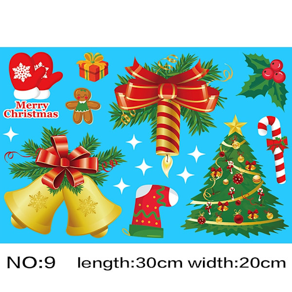 God Jul Dekor Fönsterdekaler Tomte Älg Väggdekor För Jul Hem Dörr Fönster Visa Dekorationer Gott Nytt År 2023 B 3PCS