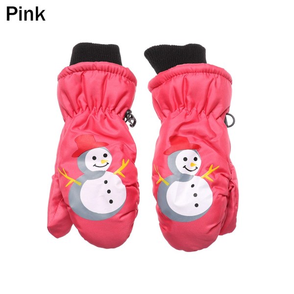 1 Par Nye Moderne Børne Vinter Varme Snehandsker Drenge Piger Ski Vindtætte Vandtætte Tykke Vanter Hold Fingrene Varme C-pink 0-5 years One Size