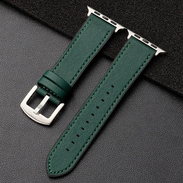 Klockarmband för Apple Watch iWatch 38/40/41mm AM Silikonläder-Grön Grön Linje