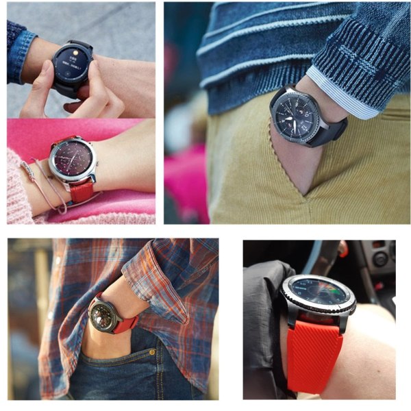 20mm 22mm Armband för Samsung Galaxy Watch 4/Classic/3/46mm/42mm/active 2 Gear s3 /S2 silikonarmband Huawei GT/2/GT2 Pro rem Brown 20mm