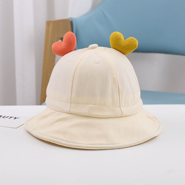 1-3 År Gammel Sød Kærlighed Drenge og Piger Spand Hat Baby Hat Børn Baby Solhat Blue 48-50cm (1-3 years old)