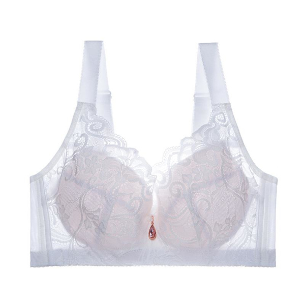 Push Up BH'er til Kvinder Sexet Blonde Tynd Kop Undertøj Trådløs Plus Size Komfortabelt Lingeri White 38C