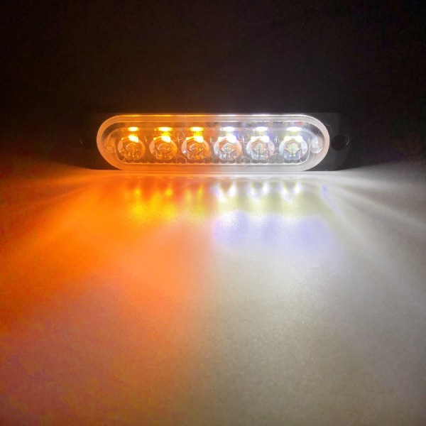 LED-blixtljus Blinkande grilljus Bil nödljus 6LED VARNINGSLJUS polisbelysning för bil LASTBIL strobe LED-ljus 12v 24v yellow 1 piece