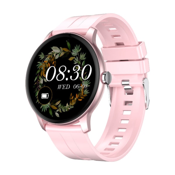 Smart Band och Watch Full Circle HD Bluetooth Calling Watch Heart Rate Multi Sport Mode Rose pink silicone