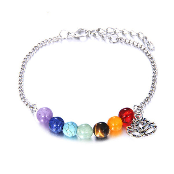 7 Chakra Healing Pärlarmband Naturlig Lavasten Tigeröga Pärlor Armband 8MM För Kvinnor Män Mode Yoga Smycken 16