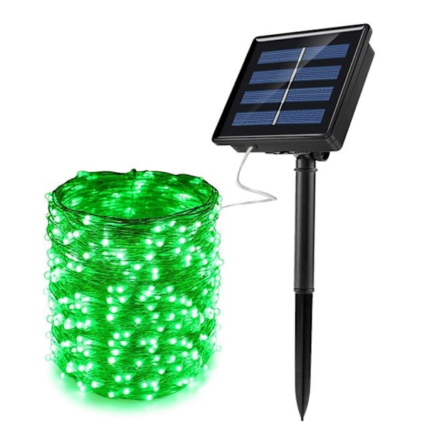 200/100 LED Solcelle Lys Udendørs Vandtæt Solcelle Julelys Fest Dekoration Lyskæder Lysstreng Green 10M 100LEDs
