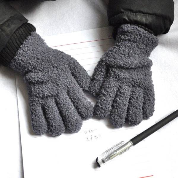 Warmom Korall Fleece Tjocka Barnhandskar Vinter Håll Varma Barn Baby Plysch Pälsiga Hel Finger Vantar Mjuka Handskar För 7-11 År Red