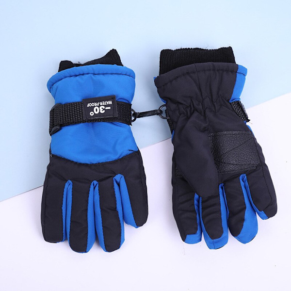 Nya Vindtäta Varma Skidhandskar Vinter Utomhus Ridning Barn Snöskridskoåkning Snowboardåkning Barn Vattentäta Andningsbara Vantar Dark blue