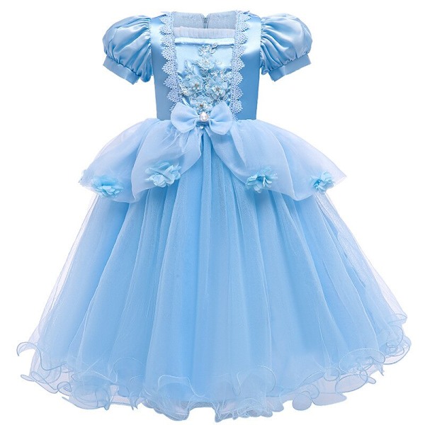 Eventyrprinsessekjole Askepott Cosplay Kostyme Bursdagskostyme Vestidios Baby Jentekjole Sjarmdrakt Karneval 2-3T(100) 05