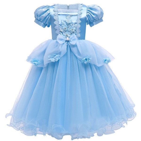 Fé Prinsessklänning Askungen Cosplay Utklädnad Födelsedagskostym Vestidios Baby Flickklänning Charm Set Fancy Dress Karneval 5T(120) 03