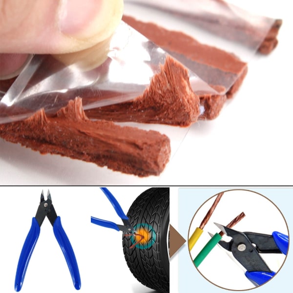 Bil Däck Reparationsverktyg Kit Dubbsats Auto Cykel Punktering Plugg Garage Nåltång Vakuumfilm Spikskruvar Med Förvaringsväska Overseas CASE-B-26PCS