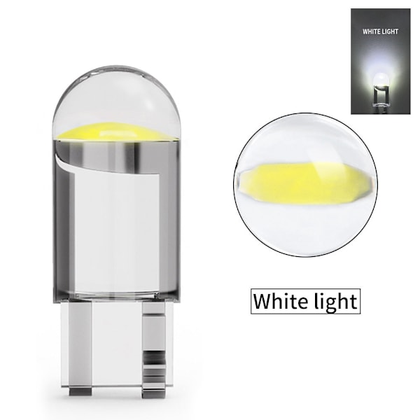 10X T10 W5W 194 COB Glas Bil Interiör LED Lampor För Bil Lastbil Kil Skylt Lampa Markeringsljus 6000K Orange Diod 12V 24V Green 10pcs lamps 24V