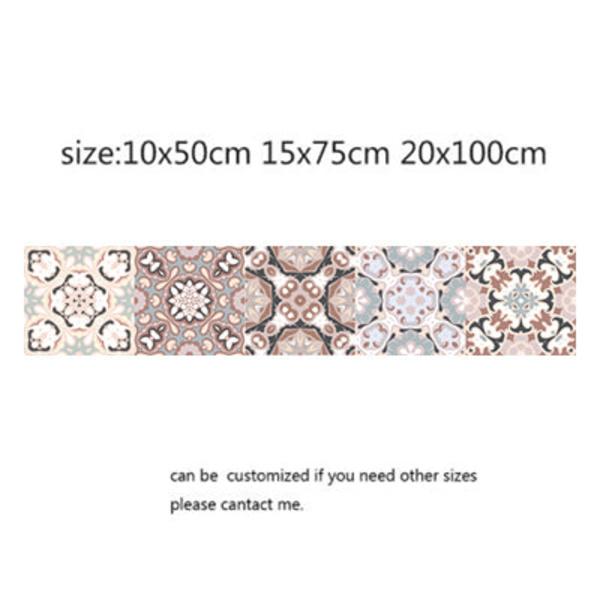 Arabialaistyyliset mosaiikkilaattatarrat olohuoneeseen keittiöön retro 3D vedenpitävä seinätarra kylpyhuoneen sisustus tee-se-itse liimattava tapetti 12 15x75cm
