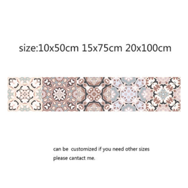 Mosaikfliseklistermærker i arabisk stil til stue, køkken, retro 3D vandtæt vægmaleri, badeværelsesindretning, DIY selvklæbende tapet 3 10x50cm