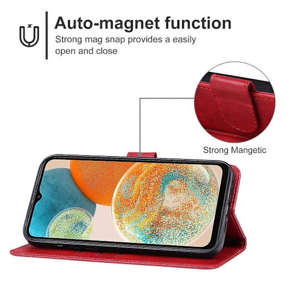 Läderfodral för Samsung Galaxy A23 5G Red