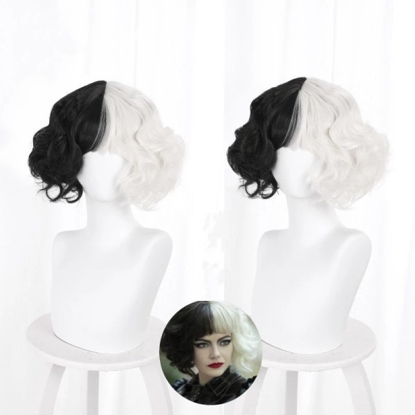 Cruella De Vil Cosplay Kostume Kjoler 101 Dalmatians med Kappe Outfits Halloween Karneval Suit til Kvinder Piger A M