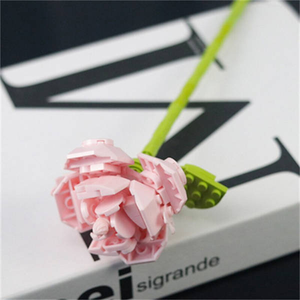 DIY Solrosor Tulpaner Rosor Jasminblommor Växter Brudslöja Trädgårdar Romantiska Byggklossar Klassisk Modell Tegelstenar Barnset Leksaker Without Box12