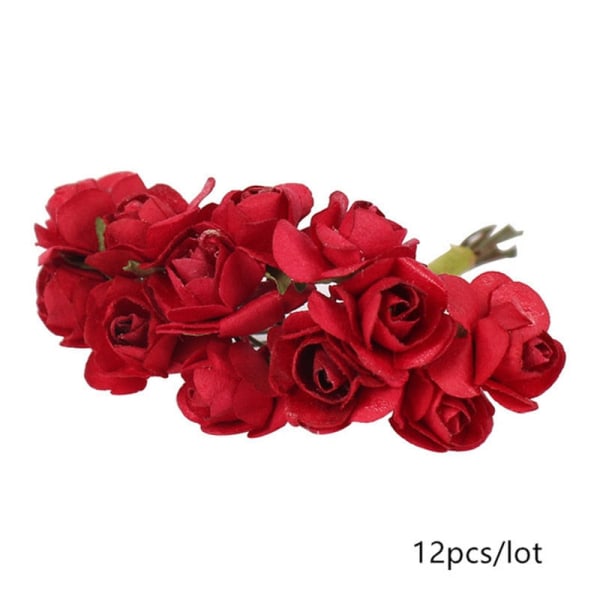 5/6/8/10/12/50/70/90 st mini Röda Konstgjorda Blommor Pistiller Bär Knippe DIY Jul Bröllop Tårta Presentförpackning Kransar Dekoration 10