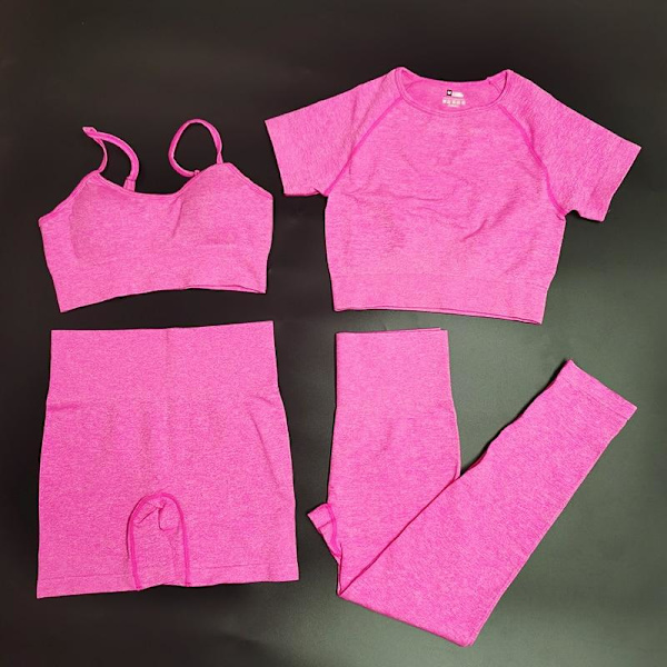 Yoga Sett Sportdrakt Trenings Active Antrekk Fitness Gym Sett For Kvinner Purple  Set L