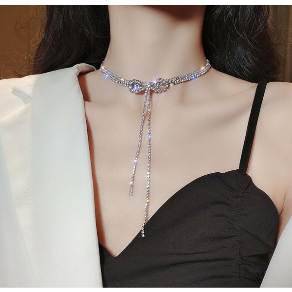 Rosett Diamant Tofs Halsband Nyckelbenskedja Dam Kroppssmycken Default Title