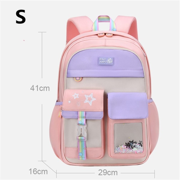 Skolesekker for barn, jenter, barneskolesekk, ortopediske skolesekker, prinsesse-ryggsekk, skolesekk, knapsack Sac Mochila L purple2