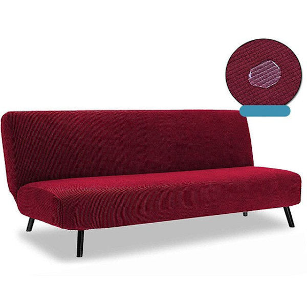 Vanntett sovesofa trekk jacquard ensfarget spandex stue stretch altomfattende sofaputetrekk uten armlener 6251-7 150-185cm