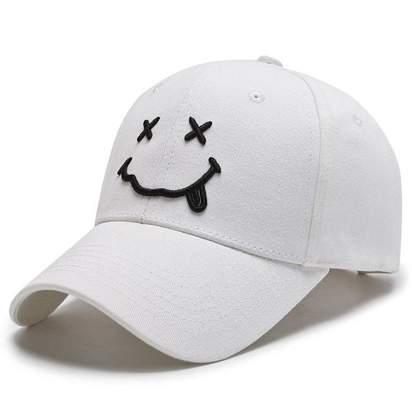 Smile Face Broderi Baseball Caps til Kvinder Kpop Sort Bomuld Justerbar Snapback Sjov Hip Hop Cap Efterår Sol Far Hatte til Mænd 04 Adjustable