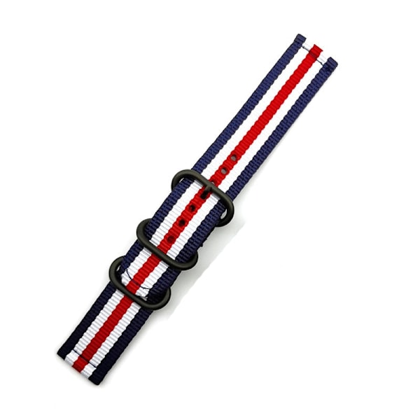Snabbfäste Klockarmband för Män Kvinnor Premium Nylon NATO Klockarmband med Svart Rostfritt Spänne -18mm, 20mm, 22mm, 24mm rainbow 18mm