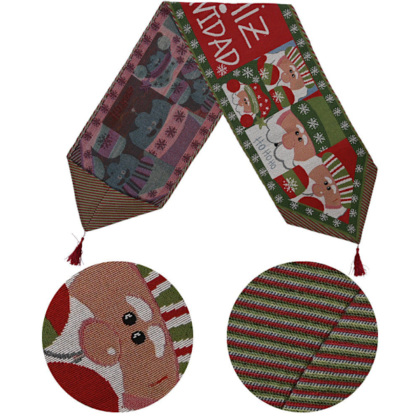 Nya Juldekorationer Stickad Duk Bordlöpare Kreativ Julduk Matbordsdekoration Heminredning Knitted fabric table runner elderly