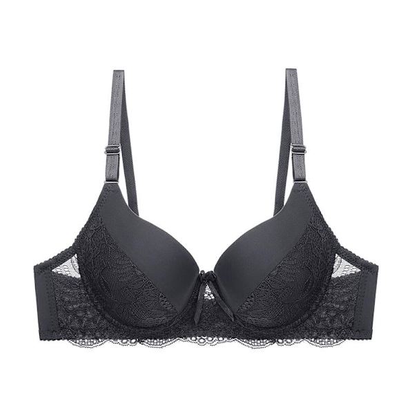 Sexiga spetsbehåar för kvinnor Justerbar ofodrad bygel Ultratunn behå Damrosett Blommiga behåar Bralette Beige 38A