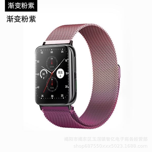 Urrem til Apple Watch iWatch Anvendelig interface 42-44-45-49mm PG Milan magnetisk sugeevne rosarød til lilla
