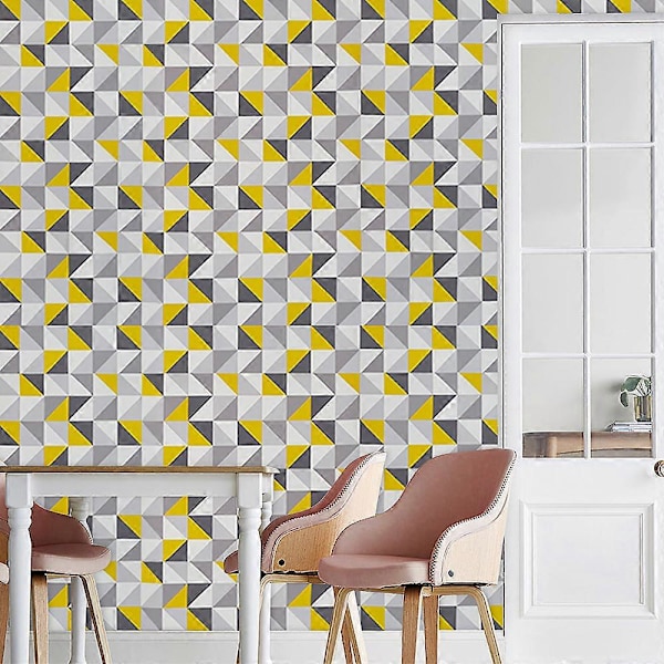 Livingandhome 9,5 m Moderni Geometrinen Mosaiikki Neliöt Tapettirulla