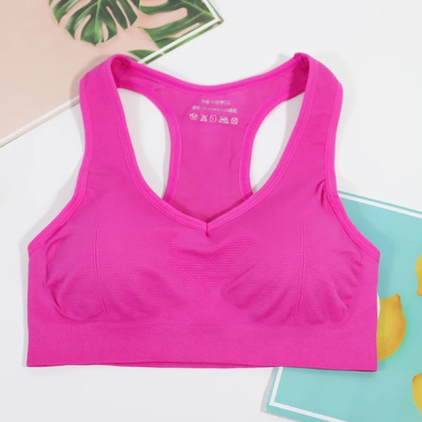 Yoga BH Topp Push Up Fitness Underkläder Sporttoppar För Kvinnor Red L