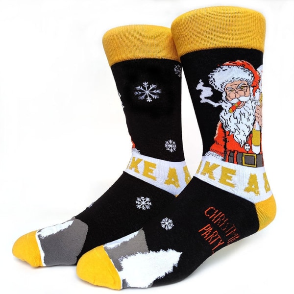 59 Stil Herr Julstrumpor Roliga Jul Tomte Gran Snöflinga Älg Snö Bomull Tub Besättning Glada Strumpor Herr Nyår Sokken 3 EU 38-45