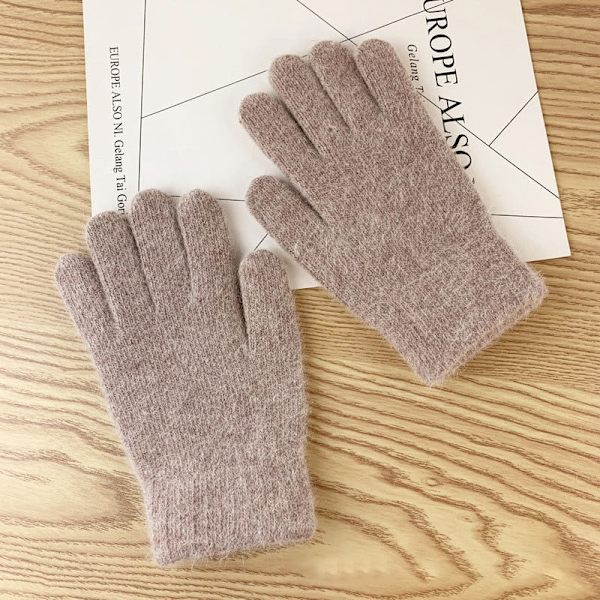 Joustavat kokosormihanskat Lämpimät Paksut Pyöräily Ajaminen Muoti Naiset Miehet Talvi Lämpimät Neulotut Villaiset Ulkoiluhanskat Camel One Size