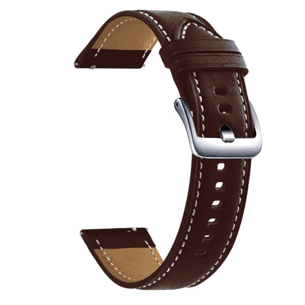 För Samsung Galaxy Watch 3 45mm Armband Äkta Läder Band 22mm Watch Armband Klockarmband Armband För Galaxy Watch 46mm Coffee-Silver 22mm