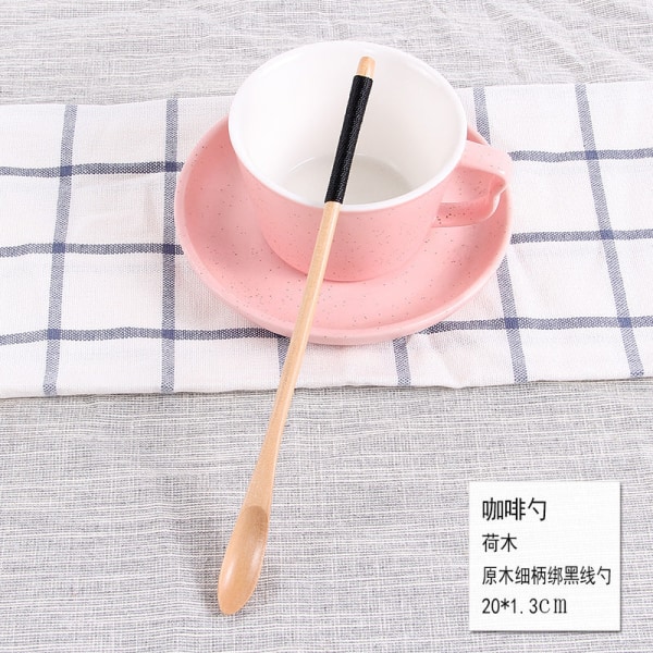 Kaffesked med långa handtag i japansk stil Kreativ träservis rörstav Mjölk Te Mjölk Honung Liten träsked Tillverkare Old paint fine handle wireless spoon