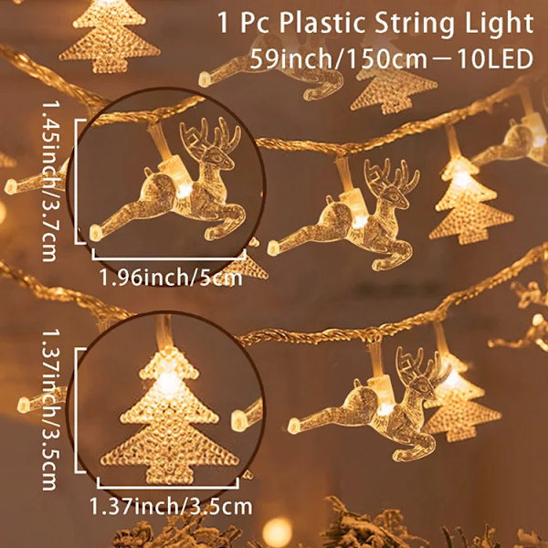 Joulukuusi Lumihiutale LED-valonauha Banneri Joulukoriste 2023 Kotiin Navidad Joulukuusen Sisustus Keijuvaloriipus light style 3