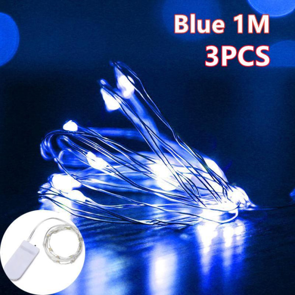 3 STK Stjerneklart Romantisk LED Gardinlys til Juletræ/gave/Hjem/Guirlande/Dekoration White 3M
