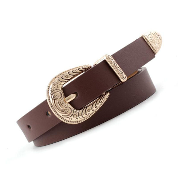 Dam Retro Stil Casual All Match Tunt Metallspänne Midjebälte Like the picture Camel