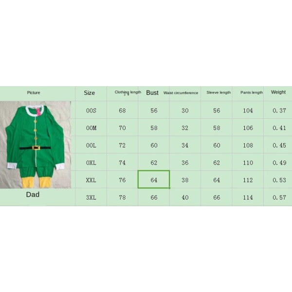 Julepyjamas Matchende Familie Pyjamas Forældre-Barn Tøj Hjemmetøj Nytårspakke Langærmet Pyjamassæt Family pack Dad XXL